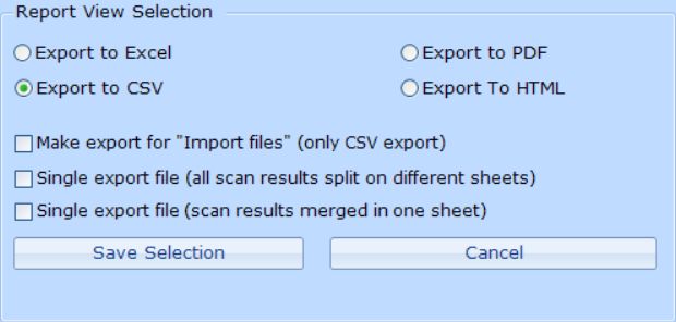 Opzioni di esportazione aggiuntive dalla scheda Analizza Documenti in ReplaceMagic