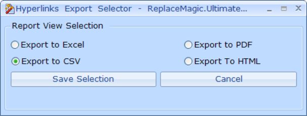 Opzioni di formato di esportazione in ReplaceMagic
